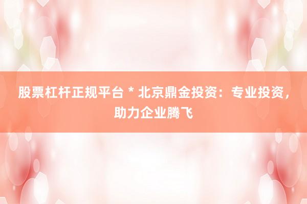 股票杠杆正规平台 * 北京鼎金投资：专业投资，助力企业腾飞