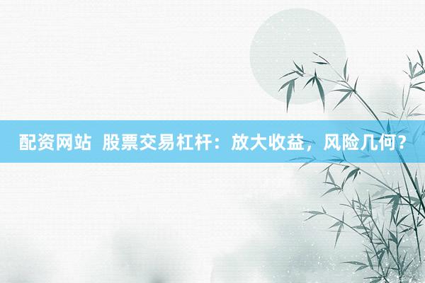 配资网站  股票交易杠杆：放大收益，风险几何？