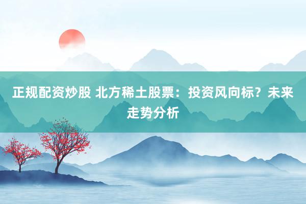 正规配资炒股 北方稀土股票：投资风向标？未来走势分析