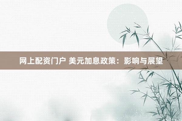 网上配资门户 美元加息政策：影响与展望