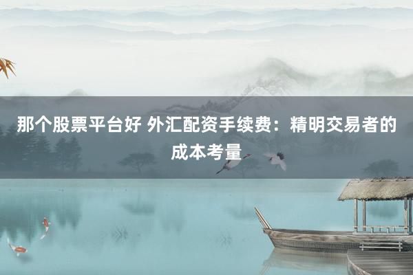 那个股票平台好 外汇配资手续费：精明交易者的成本考量
