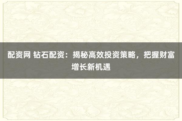 配资网 钻石配资：揭秘高效投资策略，把握财富增长新机遇