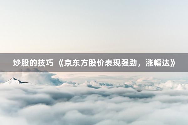 炒股的技巧 《京东方股价表现强劲，涨幅达》