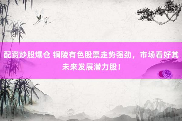 配资炒股爆仓 铜陵有色股票走势强劲，市场看好其未来发展潜力股！