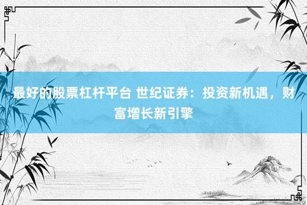 最好的股票杠杆平台 世纪证券：投资新机遇，财富增长新引擎