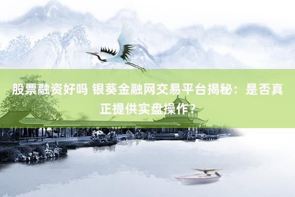 股票融资好吗 银葵金融网交易平台揭秘：是否真正提供实盘操作？