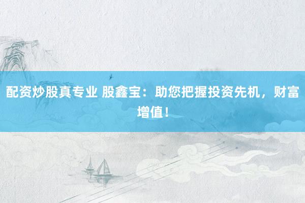 配资炒股真专业 股鑫宝：助您把握投资先机，财富增值！