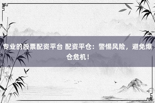 专业的股票配资平台 配资平仓：警惕风险，避免爆仓危机！