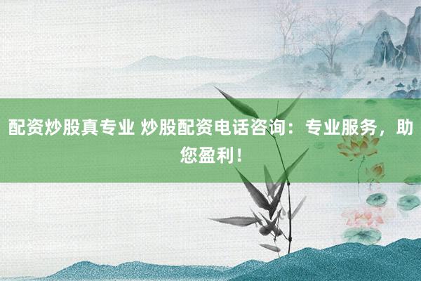配资炒股真专业 炒股配资电话咨询：专业服务，助您盈利！