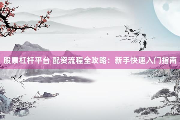 股票杠杆平台 配资流程全攻略：新手快速入门指南