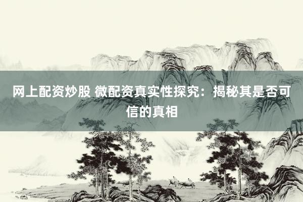 网上配资炒股 微配资真实性探究：揭秘其是否可信的真相