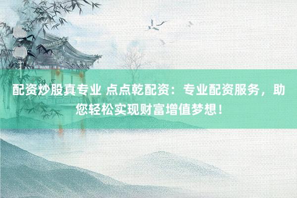 配资炒股真专业 点点乾配资：专业配资服务，助您轻松实现财富增值梦想！