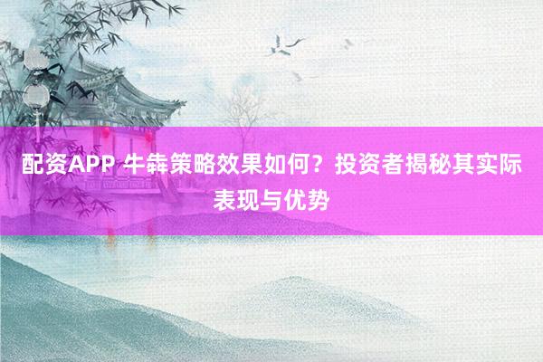 配资APP 牛犇策略效果如何？投资者揭秘其实际表现与优势