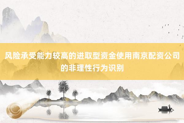 风险承受能力较高的进取型资金使用南京配资公司的非理性行为识别